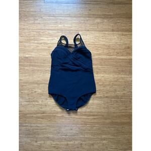 Baltex Black One Piece Swimsuit, Size 16W